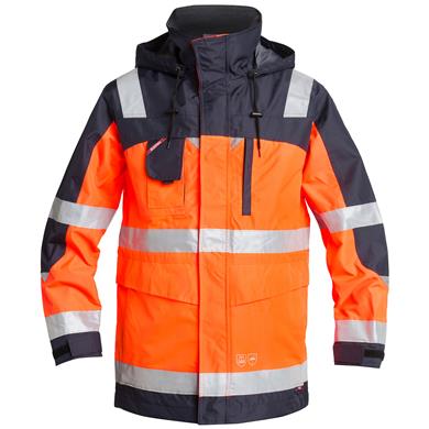 Engel Parka Shell Jacke, Größe: S, Farbe: Orange/Marine