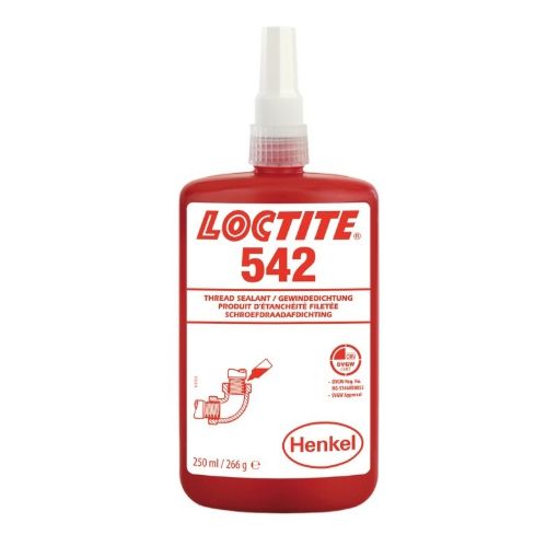 LOCTITE 542, 250ml Flasche, Farbe: Braun Loctite Gewindedichtung/ Hydraulkdichtung, mittelfest  
