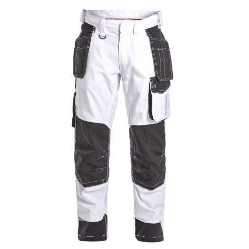 Engel Arbeitshose mit Holstertaschen, Größe: 62, Farbe: Weiss/Anthrazitgrau 2811-254-379  