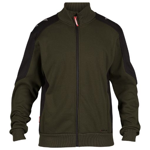 Engel Sweat Cardigan mit Kragen, Größe: 4XL, Farbe: Forest Green/Schwarz 8830-233-5320  
