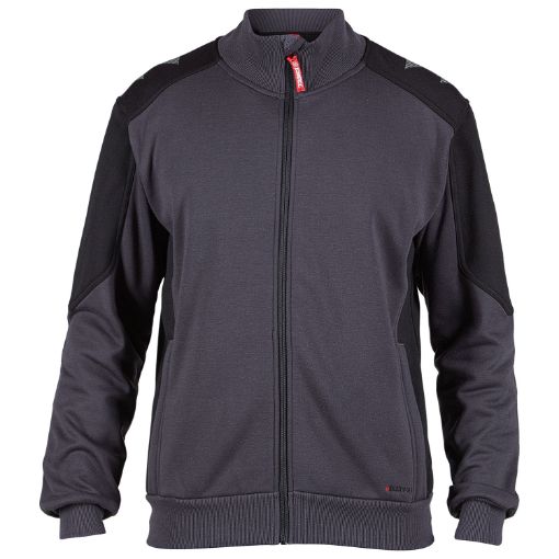Engel Sweat Cardigan mit Kragen, Größe: 5XL, Farbe: Anthrazitgrau/Schwarz 8830-233-7920  