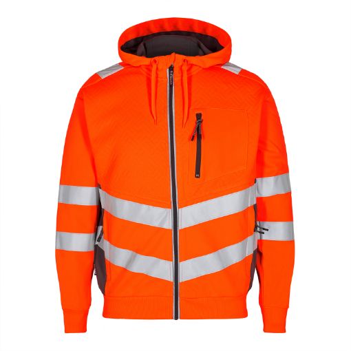 Engel Sweatcardigan, Größe: M, Farbe: Orange/Anthrazitgrau 8025-241-1079  