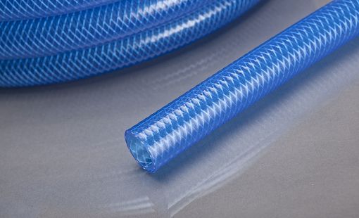 PVC Gewebeschlauch 6x3 mm, blau transparent Innendurchmesser 6 mm, Wandstärke 3 mm, Außendurchmesser 12 mm, RL50 Druckluftschlauch lebensmittecht 