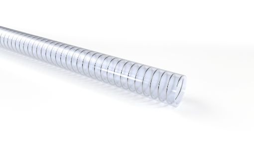 PVC Spiralschlauch 152x8,5 mm, transparent Innendurchmesser 152 mm, Wandstärke 8,5 mm, Außendurchmesser 169 mm, RL20 PVC Saug- und Druckschlauch lebensmittelecht mit Stahlspirale 