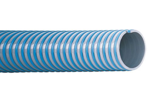 PVC Spiralschlauch 152x9 mm, grau/blau Innendurchmesser 152 mm, Wandstärke 9 mm, Außendurchmesser 170 mm, RL20 flexibler Kunststoff Saug- und Druckschlauch mit Hart-PVC-Spirale blau 