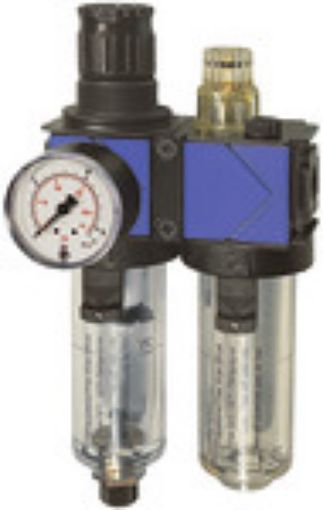 VW 25 Wartungseinheit 2-tlg. variobloc / G 3/4 mit Polycarbonatbehälter und Manometer  
