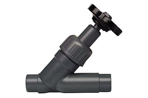 161300250 Schrägsitzventil Typ 300 PVC-U/PE, mit Klebestutzen metrisch, d=16mm GF, PN 10 