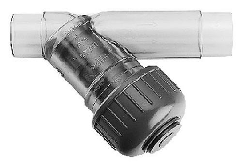 192305300 SchmutzfängerTyp 305 PVC-U/EPDM, Gehäuse transparent mit Klebestutzen metrisch, d=20mm GF 