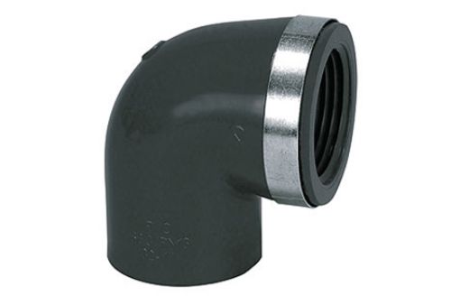 721100205 Winkel  90° PVC-U, metrisch Rp,mit Innengewinde, d=16x3/8" GF, PN 16 