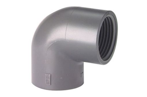 721101607 Winkel  90° PVC-U, Rp, mit Innengewinde, 3/4" GF 