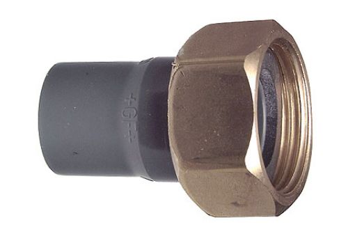 721550307 Anschlussverschraubung PVC-U/Messing , metrisch-G, d=25mm-20mm-1" GF, PN 16 