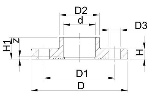 721740109 Festflansch PVC-U, Dichtfläche gerillt, metrisch, DN 32, d=40mm GF, PN 16 
