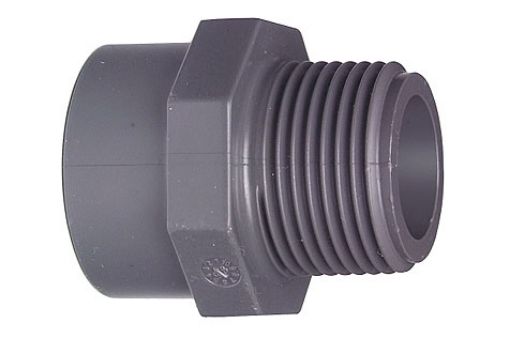 721910705 Übergangs-Muffennippel, egal, PVC-U, metrisch R, d=6 x 3/8" GF, PN 16 