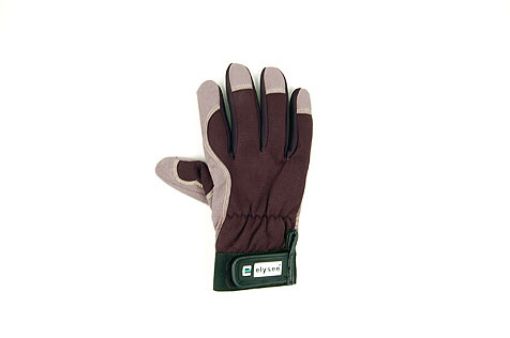 elysee Rigger 0876 Größe:9/L Handschuh aus Kunstleder Innenhandverstärkung schwarz/grau, Klettverschluss EN 388 