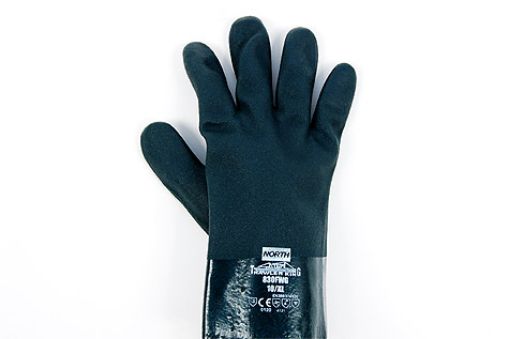 Trawler King 830FWG/10XL Größe:10 Handschuh PVC grün, gerauhte Oberfläche, 27cm Stulpe Chemikalienschutz mit Trägergewebe 
