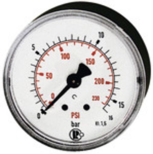 216-KD Manometer / G 1/4 rück. / 0-6 bar 63 mm / Gehäuse Kunststoff Doppelskala bar/psi  