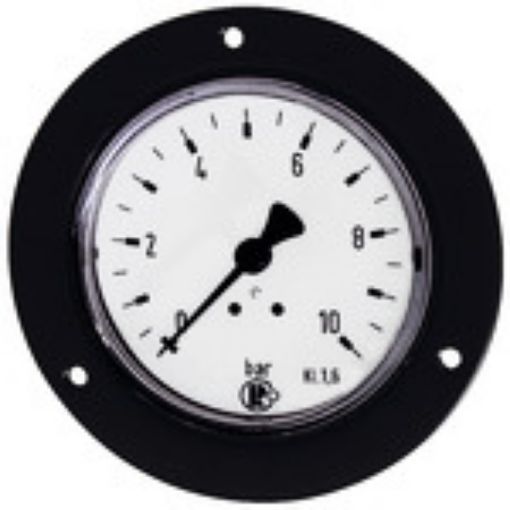 326/63 Frontring-Manometer / 63 mm / 0-16 bar G 1/4 rückseitig / Gehäuse Stahlblech Frontring schwarz  