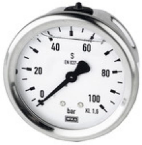 810-C Glyzerin-Manometer / G 1/4 rückseitig 63 mm / 0-40 bar / Gehäuse Edelstahl  
