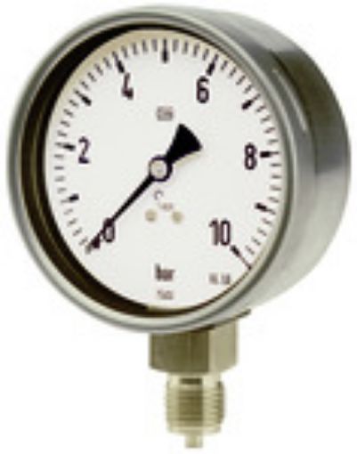 4004 Manometer / G 1/4 senk. / 0-6 bar 63 mm / Chemieausführung Gehäuse 1.4571  