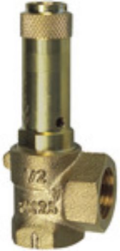 221.03-7,0 Eck-Sicherheitsventil f. Flüssigkeiten G 1/2 / Gehäuse Rotguss / SW 27 / do 93 Betriebsdruck 7,0 bar Membrane NBR Betriebstemp. -10°C- +110°C / Feder C-Stahl 