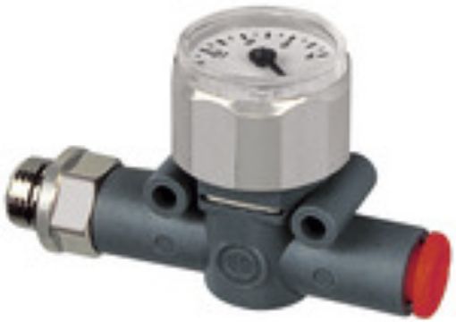 461.038-8 Manometer lineonline / G 3/8  Gewinde (Eingang) - Schlauch (Ausgang) für Schlauch 8mm / Skalierung 0  