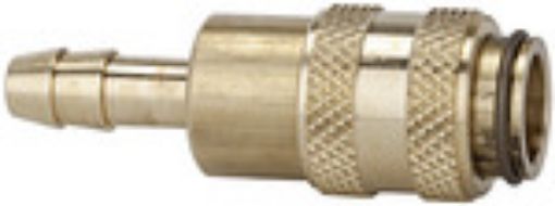 243.26/S Schnellverschlusskupplung / NW 5  Tülle für 9 mm LW / Messing blank Betriebsdruck 0-35 bar  Med.-Umg  
