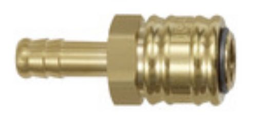 243.46 Schnellverschlusskupplung / NW 7,2 Tülle für 13 mm LW / Messing blank Betriebsdruck 0-35 bar / SW 21  