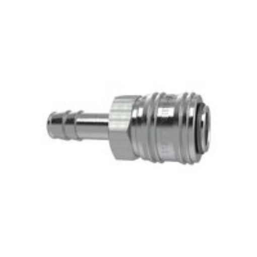 243.45-N Schnellverschlusskupplung / NW 7,2 Tülle LW 9 mm / Messing vernickelt Betriebsdruck 0-35 bar / SW 21  
