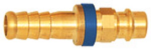 248.56 Einstecktülle / NW 7,8 für Schlauch 9 mm / blau Betriebsdruck 0-35 bar / Messing Med.-Umgeb.temp. -2  