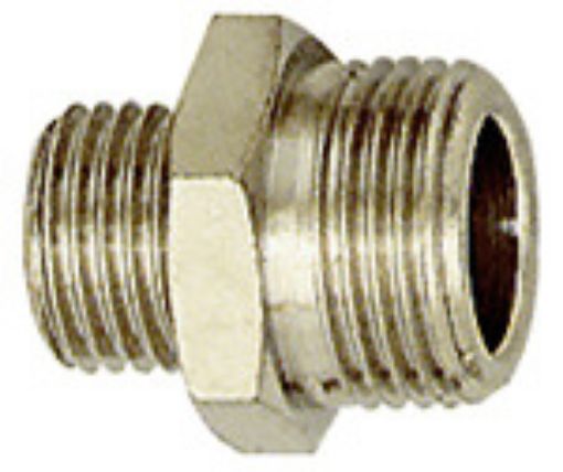 252.31 Doppelgewindenippel Messing vernickelt M 5 a. / M 5 a.  