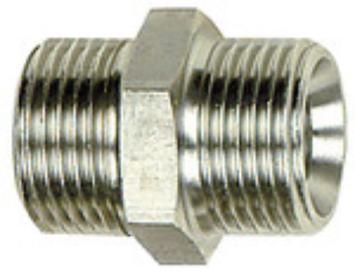 252.02/S-ES Doppelgewindenippel G 1/4 a. / G 1/2 a. Edelstahl 1.4571  
