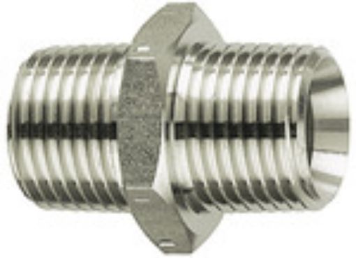 252.303-ES Doppelgewindenippel R 1/2 a. / ES 1.4571 konisches Außengew. ISO 7/1  