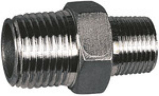 268.10-ES Doppelnippel, 6-kant  G 1 1/4" a. / G 3/4" a. / Edelstahl  