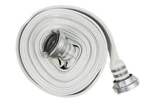 Bau+Industrieschlauch D/25x10 m.Kuppl.,natur, bds. eingebunden mit LM-Saugkupplungen, 10 m lang, Arbeitsdruck: max. 10 bar, SBR/PVC-Seele, 