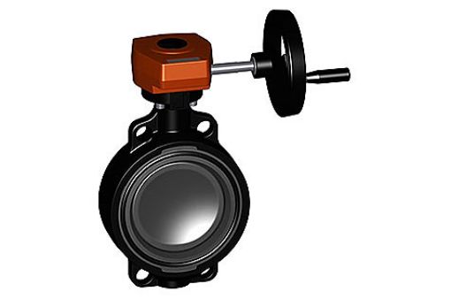 161567072 Absperrklappe Typ 567 PVC-U/FPM d=400mm DN400, mit Handgetriebe GF 