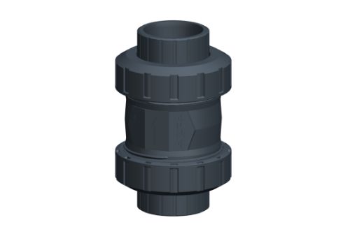 161561001 Kegelrückschlagventil Typ 561 PVC-U/EPDM , mit Klebemuffe metrisch,z=64 mm, d=16mm GF, PN 16  (alte Mat-Nr. 161360401) 