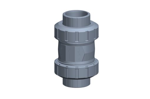 161561028 Rückschlagventil Typ 561 PVC-U/EPDM , mit Gewindemuffe Rp,z=144 mm,  21/2" GF, PN 10 
