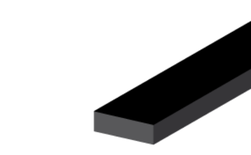 Moosgu.50X15 EPDM-25 Moosgummi-Profil 50X15mm schwarz Rolle: 25 m, EPDM 