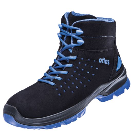 Atlas knöchelhoher Sicherheitsschuh SL 82 blue, Größe: 42, Weite: 10 EN ISO 20345 S1 SRC ESD Sportline Obermaterial, Aluminiumkappe 