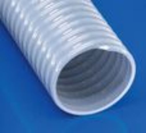 PVC-Spiral 125mm grau/we/Flex VE30 Saugschlauch leicht, hellgrau, mit weißer Hart-PVC-Spirale 
