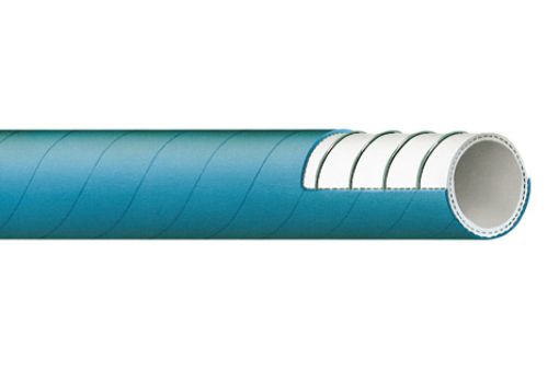 Lebensm.-Spiralschlauch 045x5,5 mm blau Rolle: 60 m besonders geeignet als Milchsammelwagenschlauch, innen weiß, FDA-Qual., 6 bar BD, -25/+80°C, 