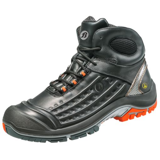 Bata Schnürstiefel Vector, Größe:43, Weite:W EN ISO 20345 S3  SRC, ESD Vollnarbenleder, Stahlkappe und Kunststoffzwischensohle 