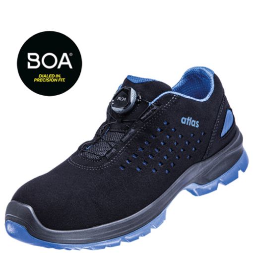 Atlas Halbschuh SL 9405 XP BOA blue, Größe: 40, Weite: 10 EN ISO 20345 S1P SRC ESD Sportline Obermaterial, Aluminiumkappe, XP metallfreie Durchtritthemmung, BOA-Verschluss 