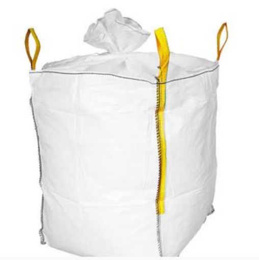 Big Bag 70x70x90cm, unbedr., oben:Schürze, 4 Schlaufen, Boden:geschlossen,  Containersack mit 4 Hebeschlaufen, unbedruckt, unbeschichtet, 