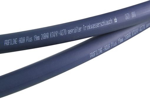 Trinkw. Profiline-Aqua-SOFT 19mm/50m, Profiline-Aqua Plus Soft 19x3,5 mm, Ku.-Trinkwasserschlauch,  blau, Rolle 50 m, KTW/A + DVGW W/270-Zul. 
