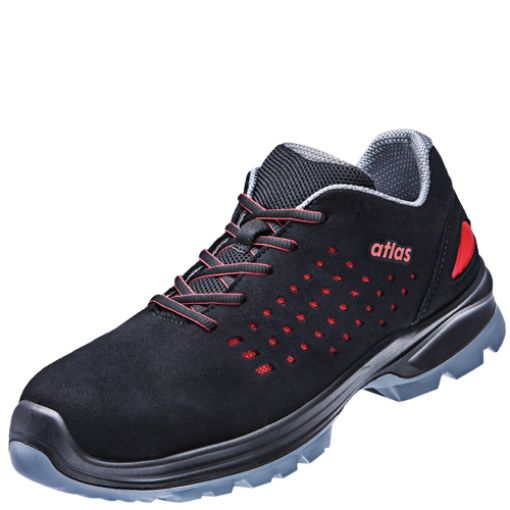 Atlas Halbschuh SL 30 red, Größe: 44, Weite: 10 EN ISO 20345 S1 SRC ESD Sportline Obermaterial, Aluminiumkappe 