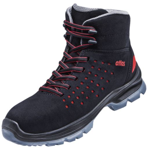 Atlas knöchelhoher Sicherheitsschuh SL 32 red, Größe: 44, Weite: 10 EN ISO 20345 S1 SRC ESD Sportline Obermaterial, Aluminiumkappe 