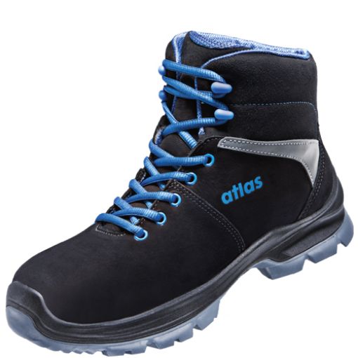 Atlas knöchelhoher Sicherheitsschuh SL 805 XP blue, Größe: 45, Weite: 10 EN ISO 20345 S3 SRC ESD SOFT-Nubukleder, Aluminiumkappe, XP metallfreie Durchtritthemmung 