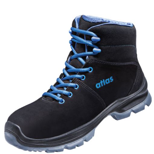 Atlas knöchelhoher Sicherheitsschuh SL 80 blue, Größe: 38, Weite: 10 EN ISO 20345 S2 SRC ESD SOFT-Nubukleder, Aluminiumkappe 