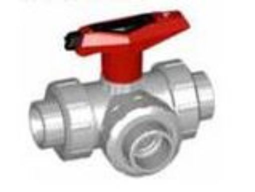 163543393 Kugelhahn 543 PVC-C/FKM, mit Klebemuffen metrisch, d=25mm GF, DN 20, mit integrierter Befestigung 